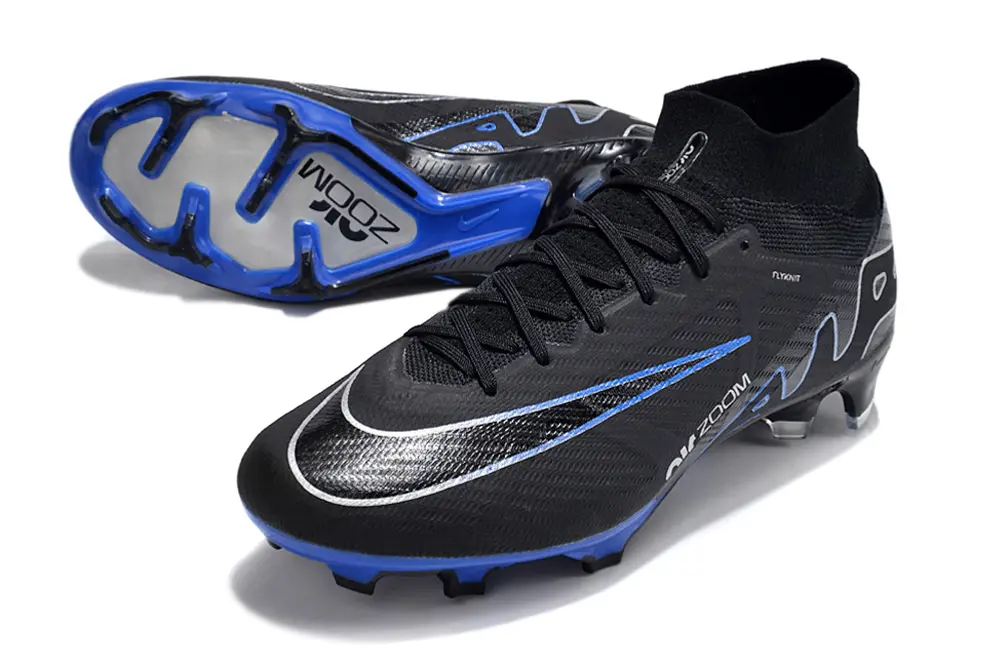 Nike Air Zoom Mercurial Superfly 9 Elite FG - Black/Electric Blue/Metallic Silver