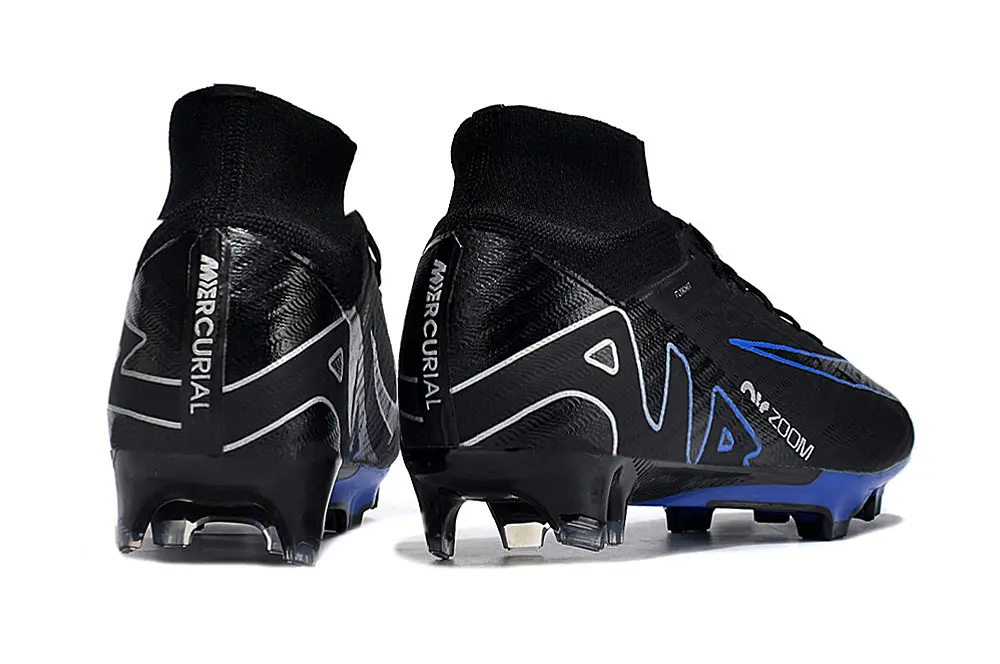 Nike Air Zoom Mercurial Superfly 9 Elite FG - Black/Electric Blue/Metallic Silver
