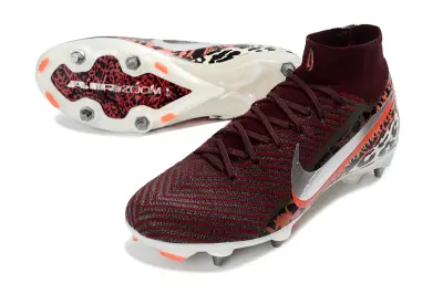 Nike Air Zoom Superfly 10 Elite SG Soft Ground Soccer Cleats - Maroon/Dark Crimson/Animal Print