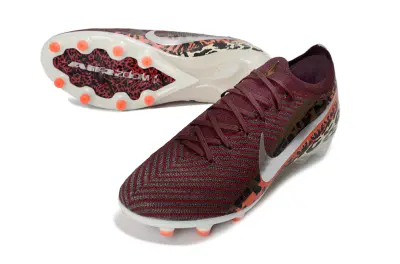 Nike Air Zoom Mercurial Vapor 16 Elite AG Artificial Grass Soccer Cleats - Maroon/Fiery Coral/Black Leopard