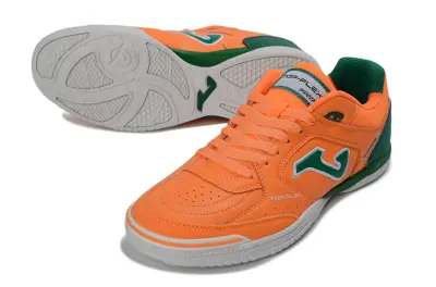 Joma Top Flex IC Futsal Indoor Soccer Shoes - Orange/Vibrant Orange/Deep Green