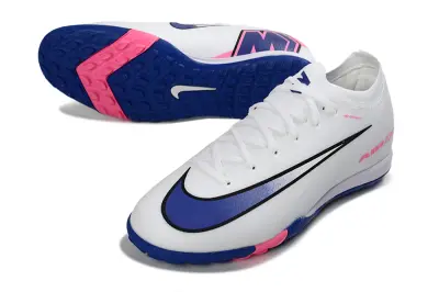 Nike Air Zoom Mercurial Vapor 16 Elite TF Astro Turf Soccer Shoes - White/Deep Blue/Pink Blush