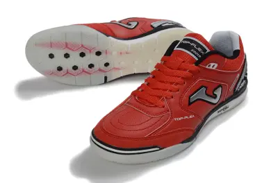 Joma Top Flex IC Futsal Indoor Soccer Shoes - Red/Fiery Red/Classic Black