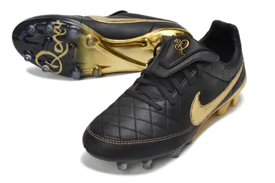 Nike Tiempo Legend SE FG Firm Ground Soccer Cleats - Black/Metallic Gold/Sleek Black