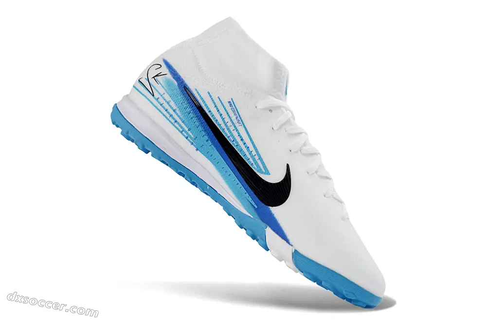 Nike Air Zoom Superfly 10 Elite TF Astro Turf Soccer Shoes - White/Sky Blue/Black