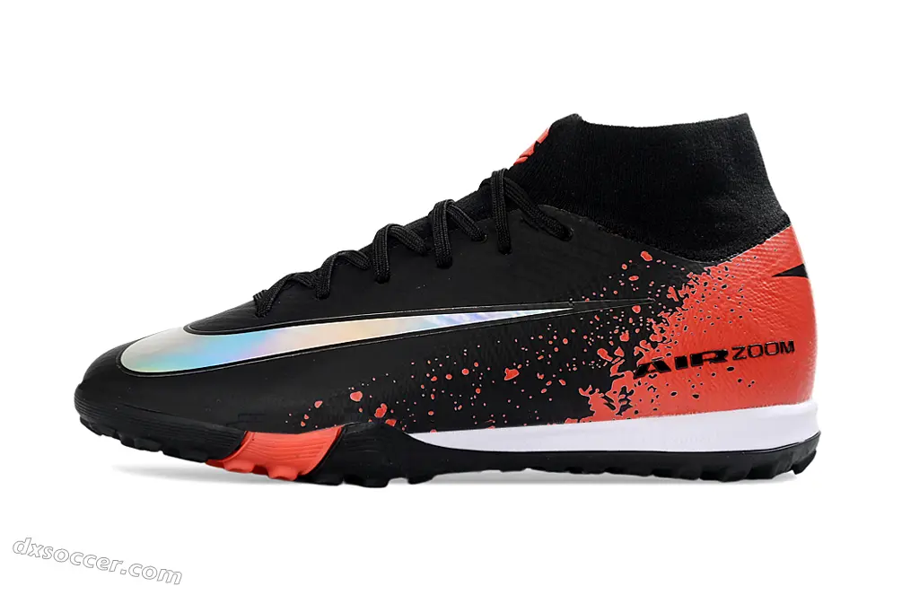 Nike Air Zoom Superfly 10 Elite TF Astro Turf Soccer Shoes - Black/Fiery Red/Electric Orange