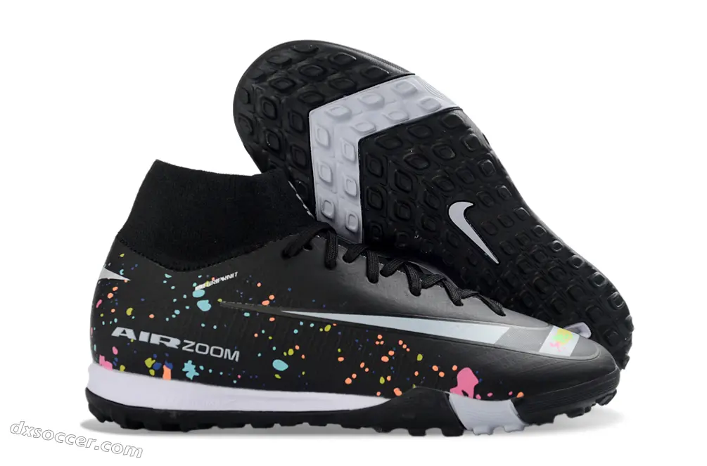 Nike Air Zoom Superfly 10 Elite TF Astro Turf Soccer Shoes - Black/Vibrant Splash/White Accent