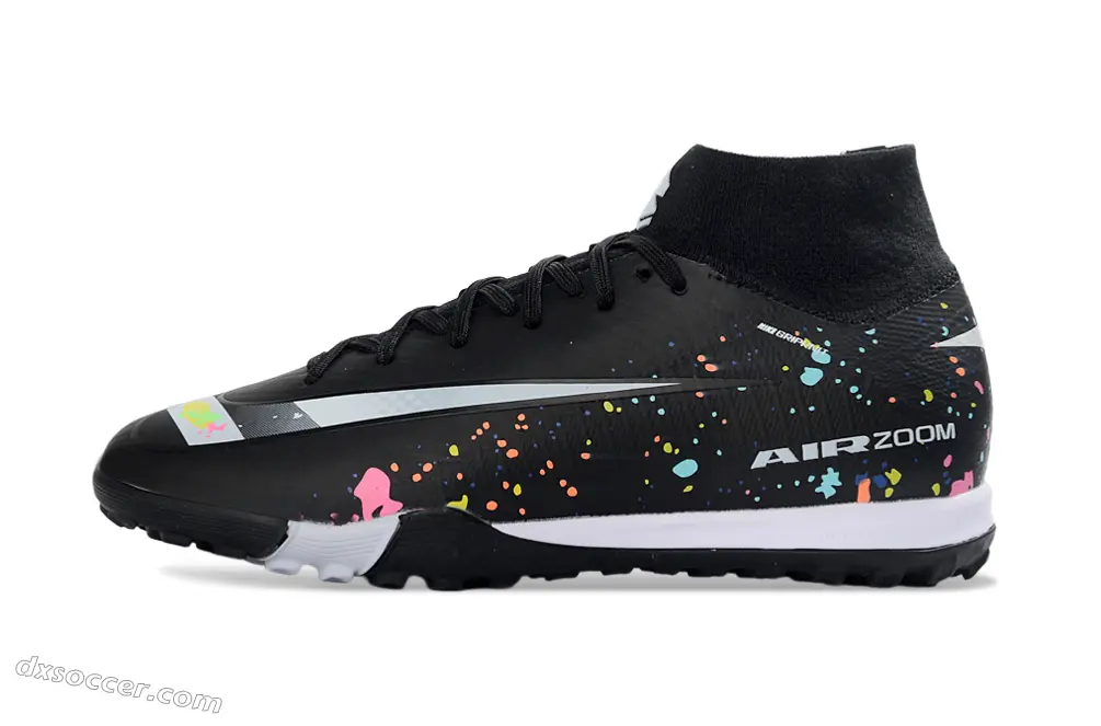 Nike Air Zoom Superfly 10 Elite TF Astro Turf Soccer Shoes - Black/Vibrant Splash/White Accent