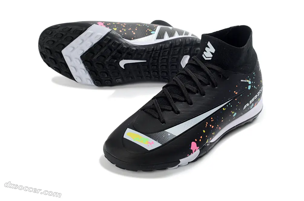 Nike Air Zoom Superfly 10 Elite TF Astro Turf Soccer Shoes - Black/Vibrant Splash/White Accent