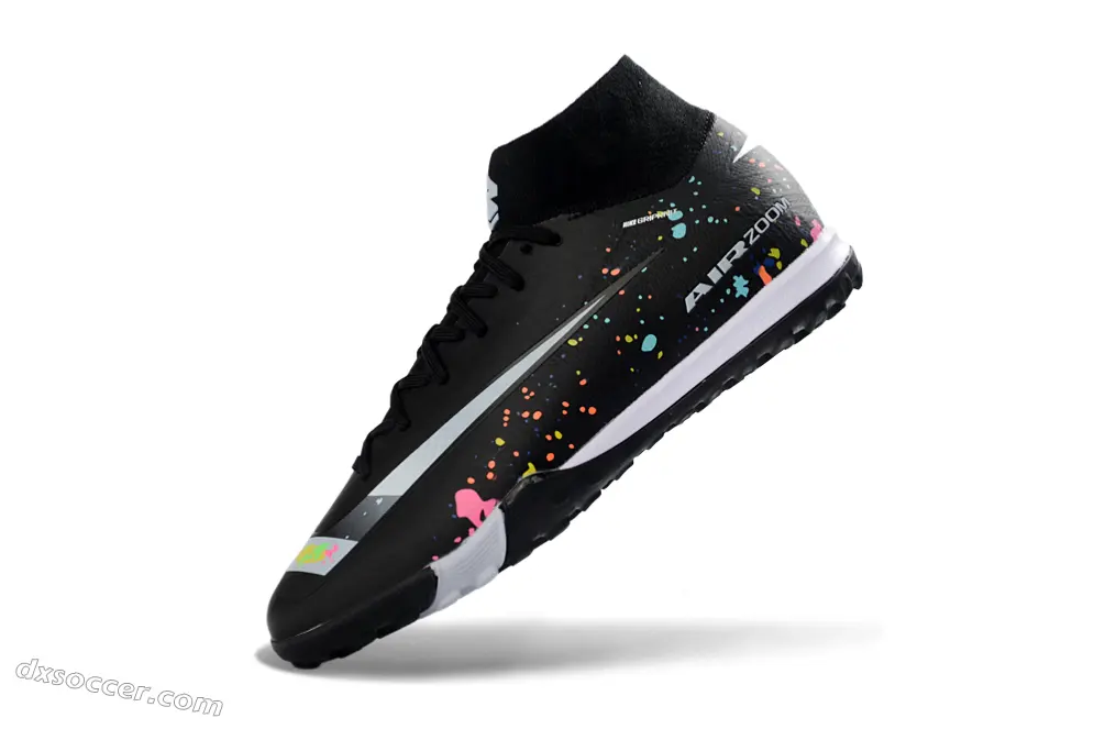 Nike Air Zoom Superfly 10 Elite TF Astro Turf Soccer Shoes - Black/Vibrant Splash/White Accent