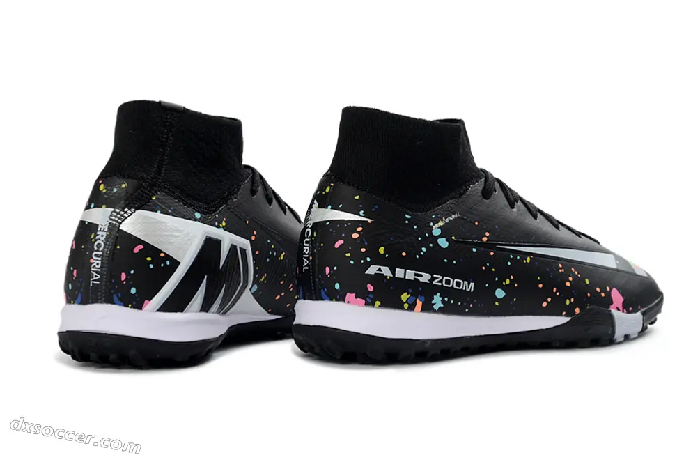 Nike Air Zoom Superfly 10 Elite TF Astro Turf Soccer Shoes - Black/Vibrant Splash/White Accent