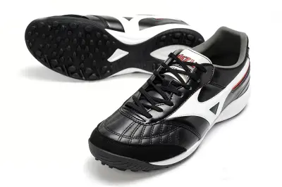 Mizuno Morelia Neo 4 TF Astro Turf Soccer Shoes - Black/Classic White/Fiery Red