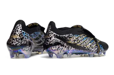Adidas Predator 26 Elite Fold-Over Tongue FG Firm Ground Soccer Cleats - Black/Metallic Gold/Neon Blue