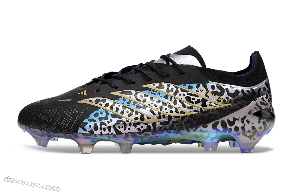 Adidas Predator 26 Elite FG Firm Ground Soccer Cleats - Black/Iridescent Multicolor/Gold