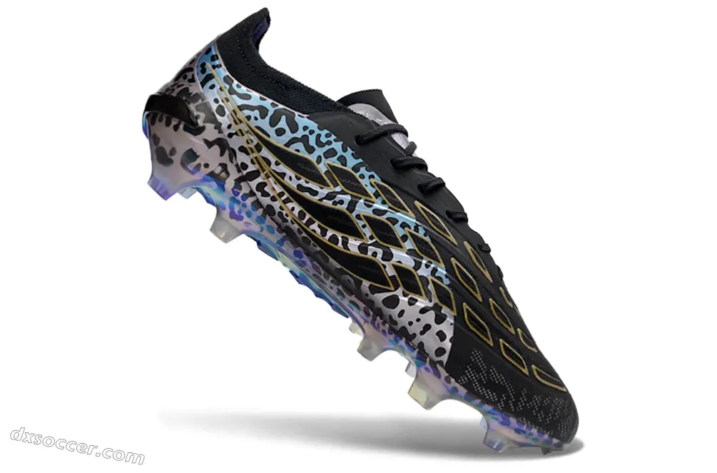 Adidas Predator 26 Elite FG Firm Ground Soccer Cleats - Black/Iridescent Multicolor/Gold