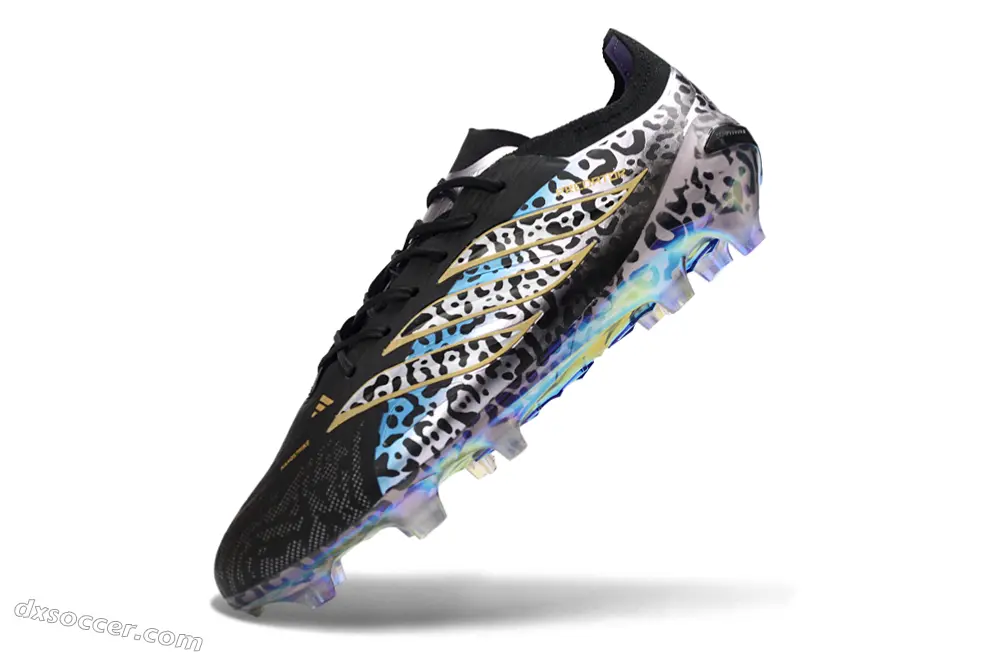 Adidas Predator 26 Elite FG Firm Ground Soccer Cleats - Black/Iridescent Multicolor/Gold