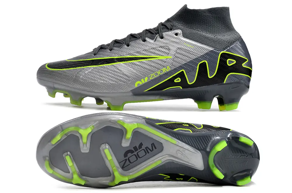 Nike Air Zoom Mercurial Superfly 9 Elite FG - Gray/Vibrant Green/Charcoal Black