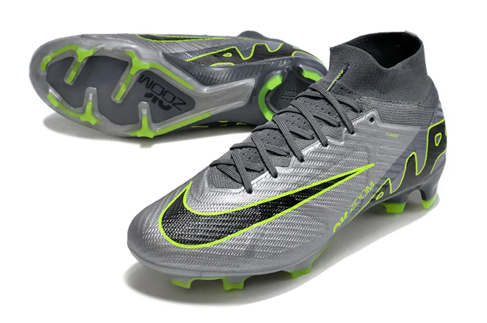 Nike Air Zoom Mercurial Superfly 9 Elite FG - Gray/Vibrant Green/Charcoal Black