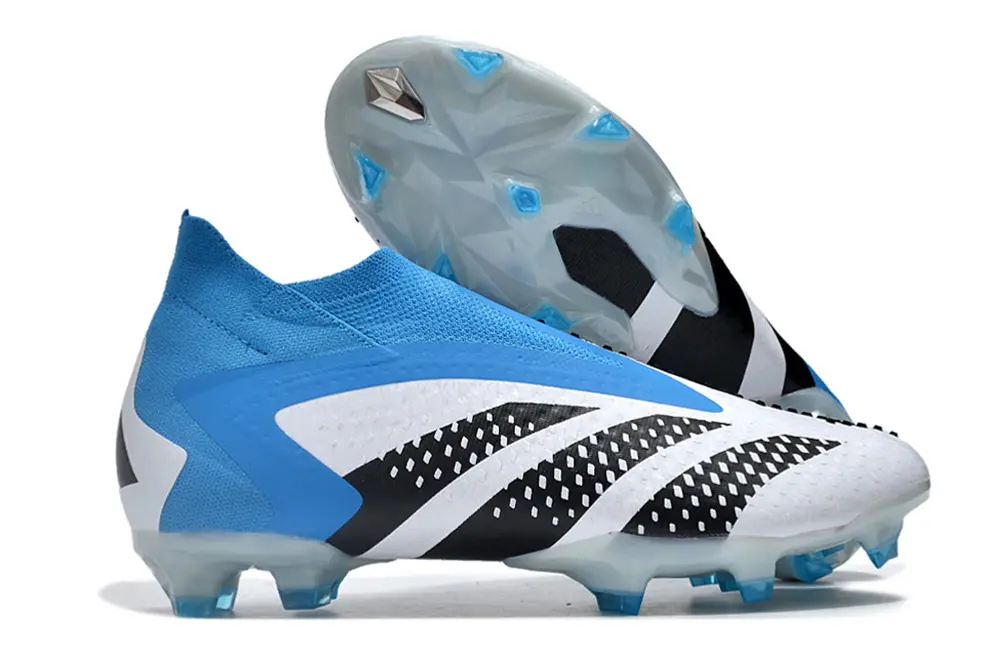 Adidas Predator Accuracy+ Laceless FG - Blue/Cyan Blue/Black White
