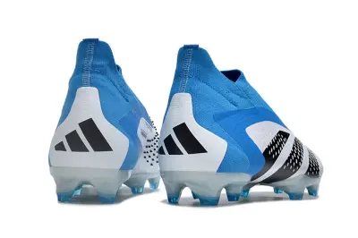 Adidas Predator Accuracy+ Laceless FG - Blue/Cyan Blue/Black White