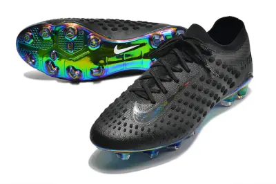 Nike Phantom Ultra Venom FG Firm Ground Soccer Cleats - Black/Iridescent Blue/Iridescent Green