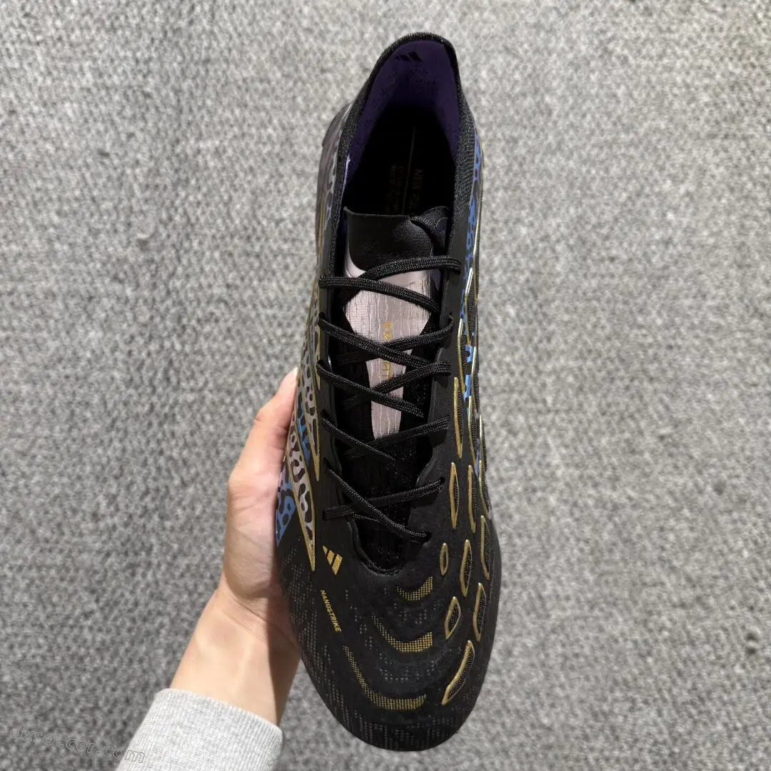 Adidas Predator 26 Elite FG Firm Ground Soccer Cleats - Black/Iridescent Multicolor/Gold