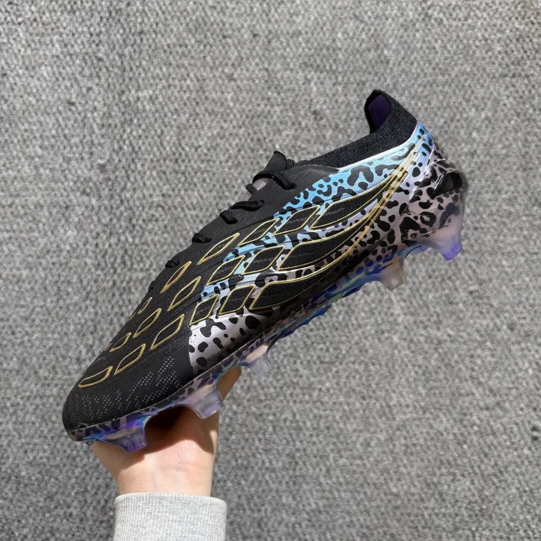 Adidas Predator 26 Elite FG Firm Ground Soccer Cleats - Black/Iridescent Multicolor/Gold