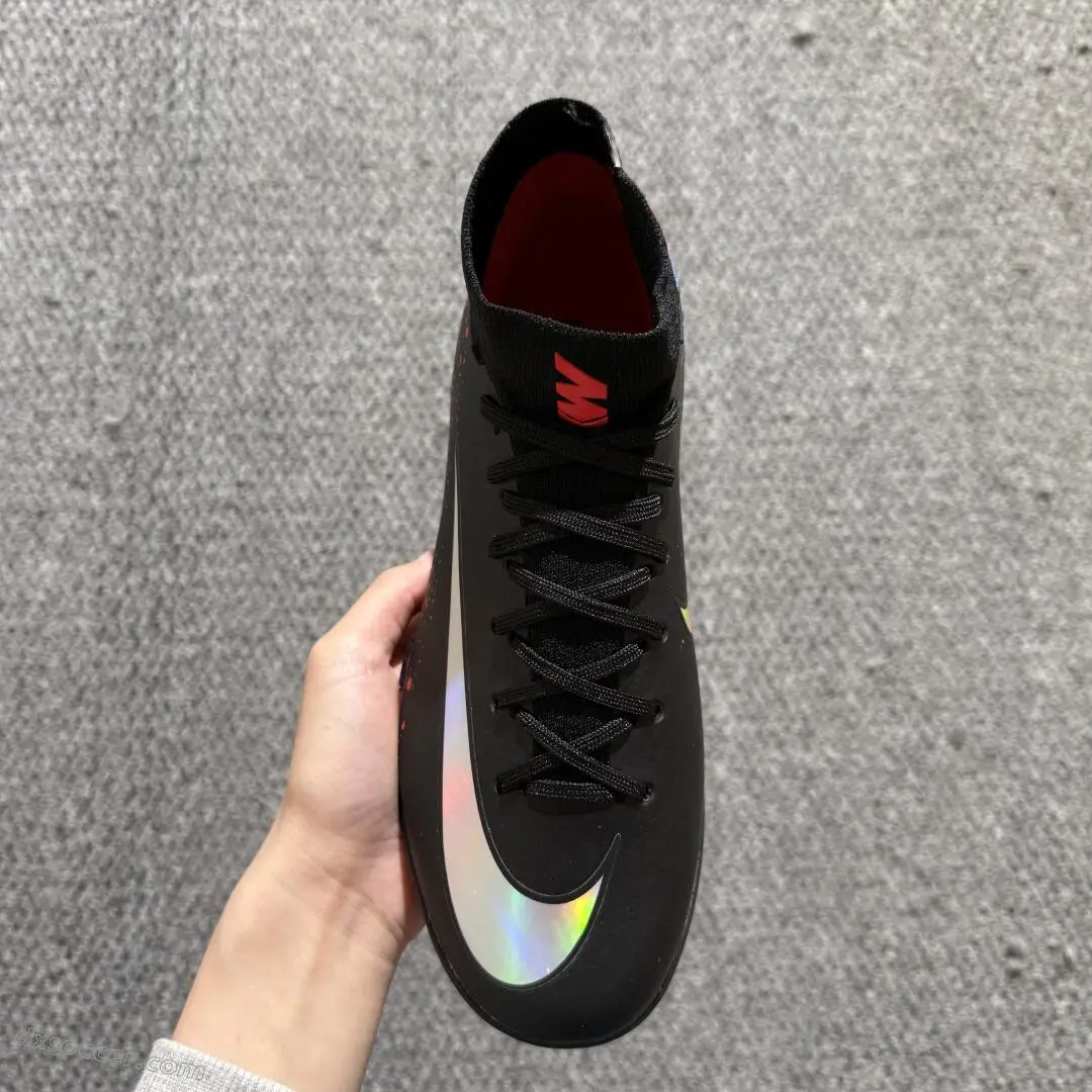Nike Air Zoom Superfly 10 Elite TF Astro Turf Soccer Shoes - Black/Fiery Red/Electric Orange