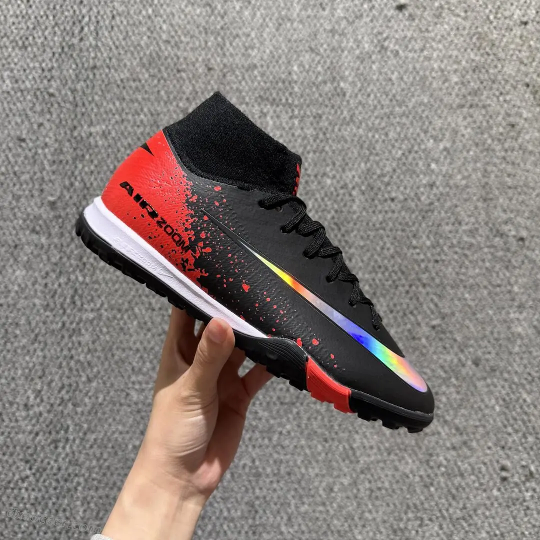 Nike Air Zoom Superfly 10 Elite TF Astro Turf Soccer Shoes - Black/Fiery Red/Electric Orange