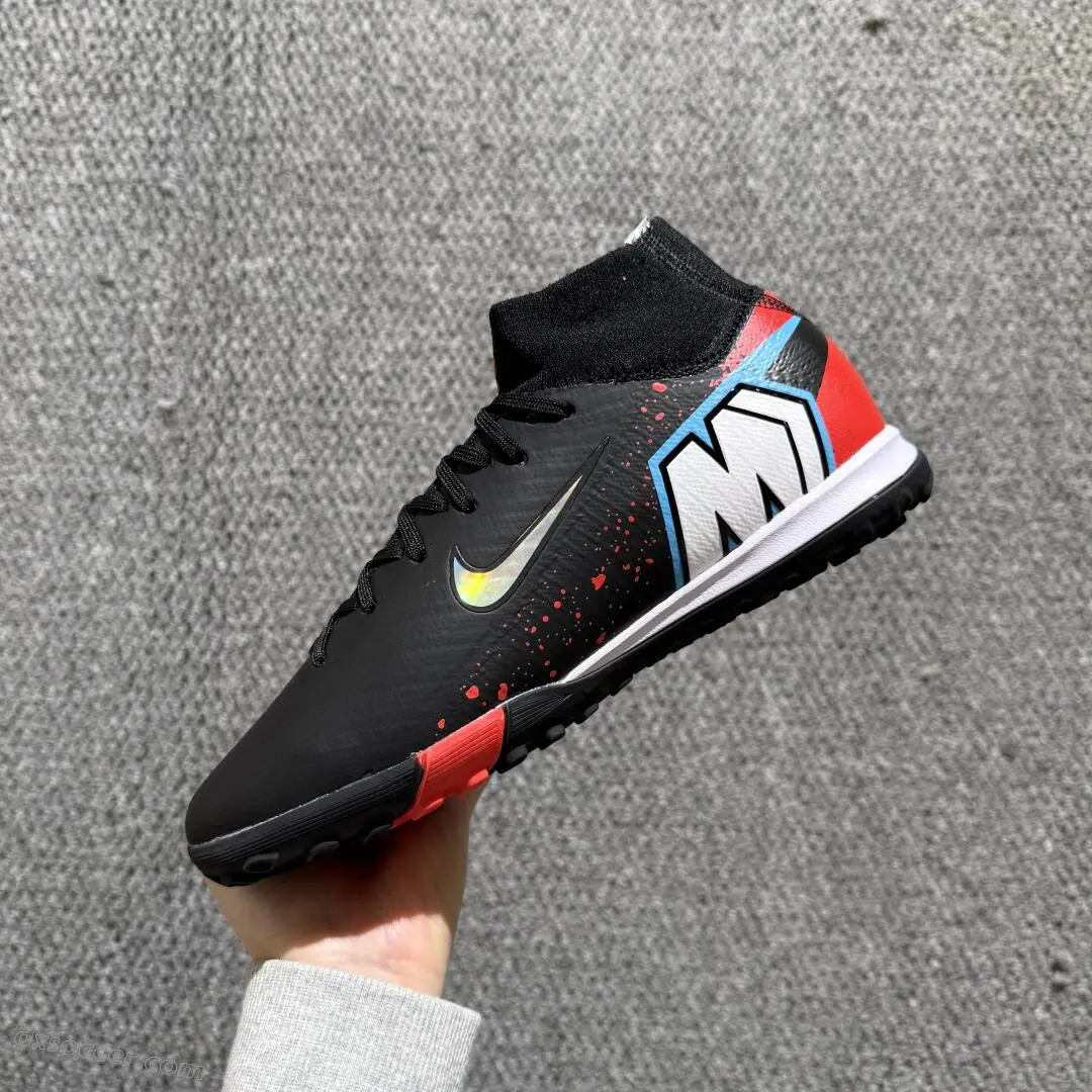 Nike Air Zoom Superfly 10 Elite TF Astro Turf Soccer Shoes - Black/Fiery Red/Electric Orange