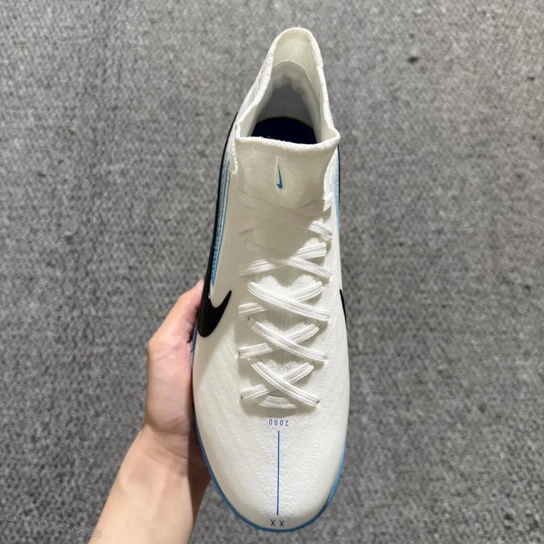 Nike Air Zoom Superfly 10 Elite TF Astro Turf Soccer Shoes - White/Sky Blue/Black