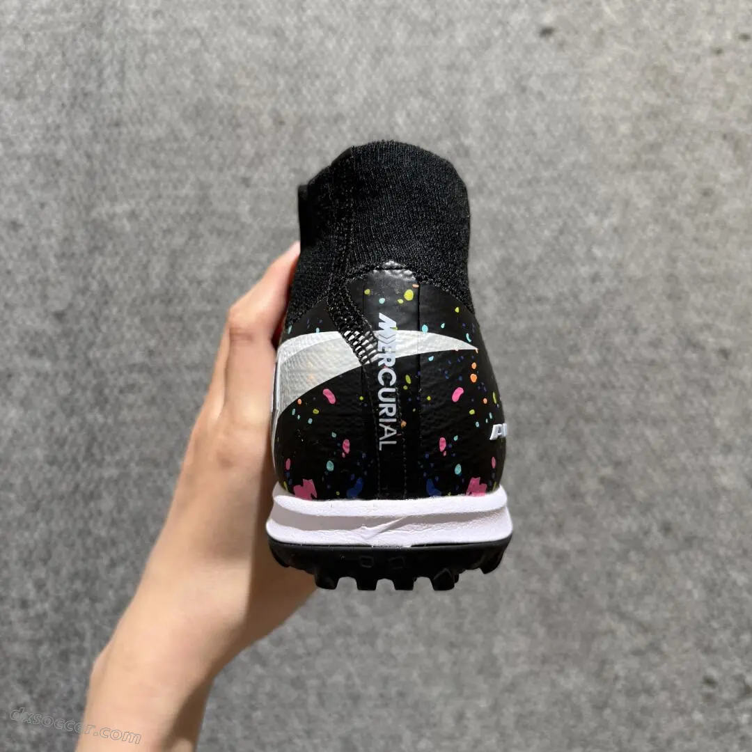Nike Air Zoom Superfly 10 Elite TF Astro Turf Soccer Shoes - Black/Vibrant Splash/White Accent