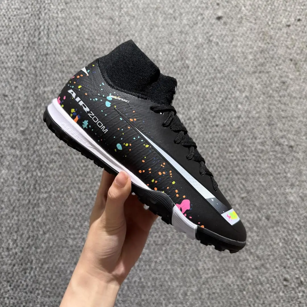 Nike Air Zoom Superfly 10 Elite TF Astro Turf Soccer Shoes - Black/Vibrant Splash/White Accent