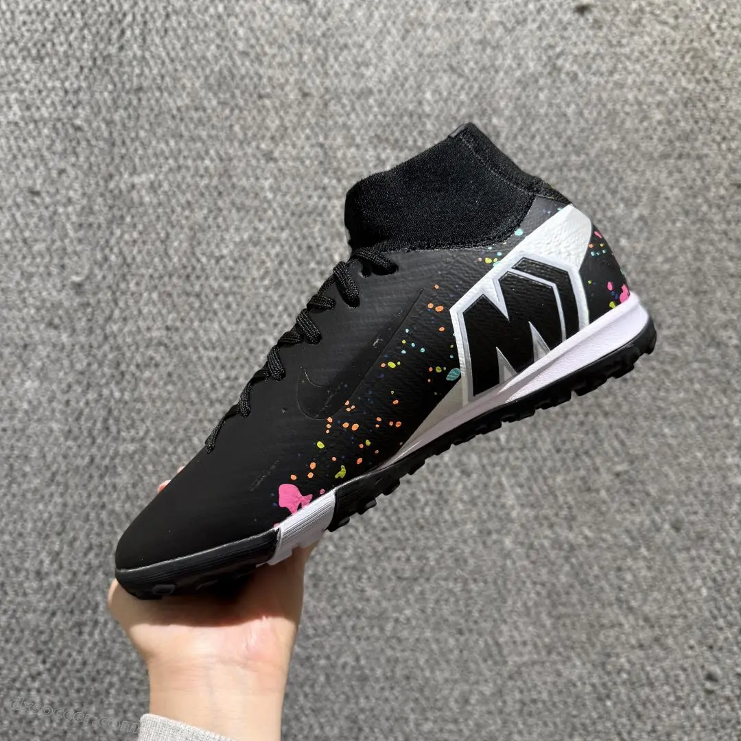 Nike Air Zoom Superfly 10 Elite TF Astro Turf Soccer Shoes - Black/Vibrant Splash/White Accent
