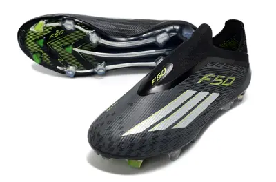 Adidas F50 Elite Laceless FG Firm Ground Soccer Cleats - Black/Electric Green/Neon Yellow