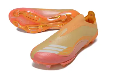 Messi x Adidas F50+ Elite Lightstrike Pro Laceless FG Firm Ground Soccer Cleats - Orange/Sunny Coral/Golden Glow