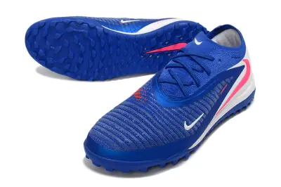 Nike Phantom 6 Low Elite TF Astro Turf Soccer Shoes - Blue/Neon Pink/Stealth Grey