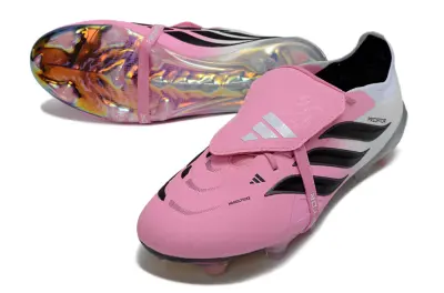 Adidas Predator 26 Elite Fold-Over Tongue FG Firm Ground Soccer Cleats - Pink/Bubblegum Pink/Black