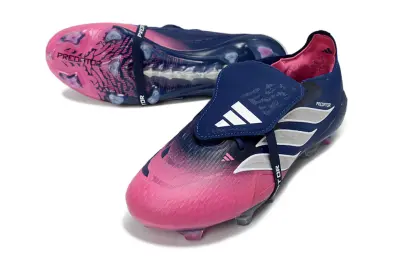 Adidas Predator 26 Elite Fold-Over Tongue FG Firm Ground Soccer Cleats - Navy/Electric Pink/Deep Blue