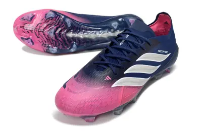 Adidas Predator 26 Elite FG Firm Ground Soccer Cleats - Blue/Fuchsia Pink/Navy Blue