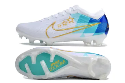 Nike Air Zoom Mercurial Vapor 15 Elite FG - White/Cyan Splash/Golden Elegance