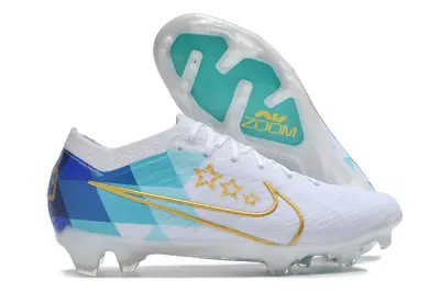 Nike Air Zoom Mercurial Vapor 15 Elite FG - White/Cyan Splash/Golden Elegance