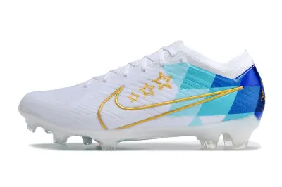 Nike Air Zoom Mercurial Vapor 15 Elite FG - White/Cyan Splash/Golden Elegance