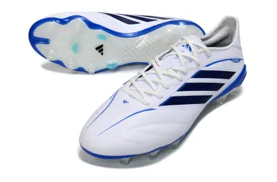 Adidas Copa Pure 4 Elite FG Firm Ground Soccer Cleats - White/Royal Blue/Light Blue