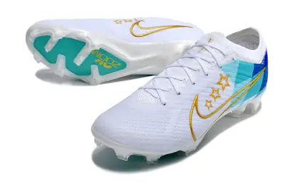 Nike Air Zoom Mercurial Vapor 15 Elite FG - White/Cyan Splash/Golden Elegance