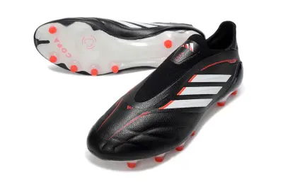 Adidas Copa Pure 4 Elite Laceless FG Firm Ground Soccer Cleats - Black/Crimson Red/Classic White