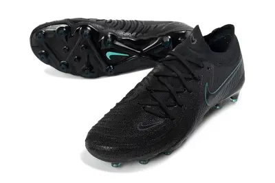 Nike Phantom GX 2 Elite AG Artificial Grass Soccer Cleats - Black/Deep Black/Teal Accent