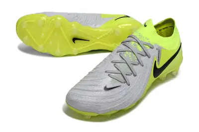 Nike Phantom GX 2 Elite AG Artificial Grass Soccer Cleats - Grey/Neon Yellow/Black