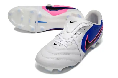 Nike Tiempo Ligera Pro LE FG Firm Ground Soccer Cleats - White/Electric Blue/Pink Burst