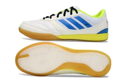 Adidas Top Sala Competition 2 IC Futsal Indoor Soccer Shoes - White/Sky Blue/Neon Green